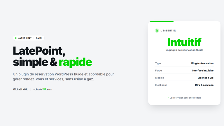 LatePoint : plugin de réservation WordPress intuitif et rapide | schoolsWP