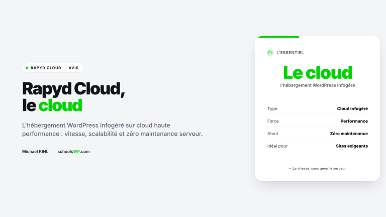 Rapyd Cloud, l'hébergement WordPress infogéré ultra-performant - schoolsWP