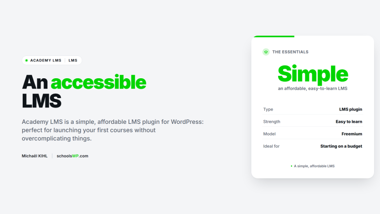 Academy LMS, a simple affordable WordPress LMS plugin - schoolsWP