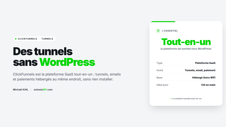 ClickFunnels, plateforme SaaS de tunnels tout-en-un - schoolsWP
