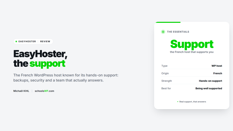 EasyHoster, French WordPress hosting with real support - schoolsWP