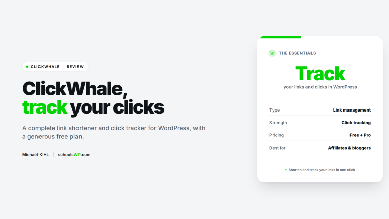 ClickWhale review: link shortener and click tracker for WordPress | schoolsWP