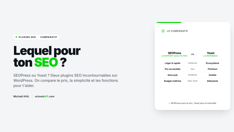 SEOPress vs Yoast, comparatif des plugins SEO WordPress - schoolsWP