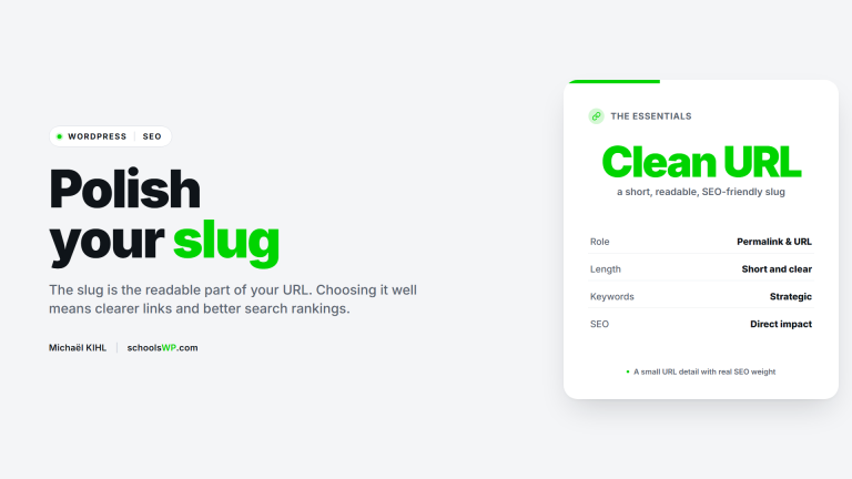 Slug in WordPress: the readable part of the URL, short, clear, with strategic keywords for SEO