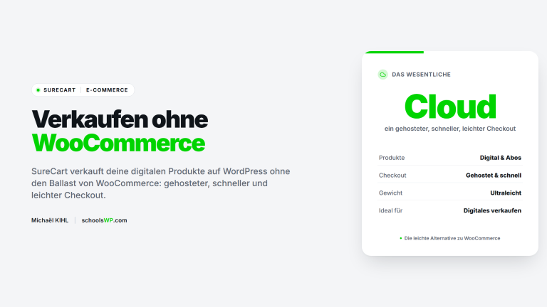 SureCart konkurriert mit WooCommerce - schoolsWP