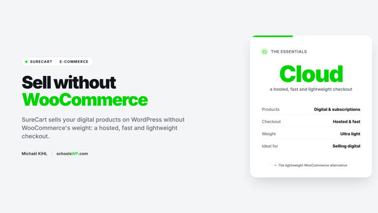 SureCart review WooCommerce alternative - schoolsWP