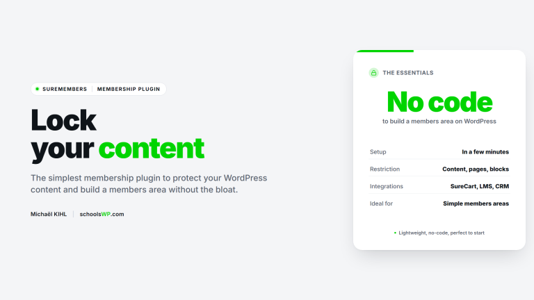 SureMembers membership plugin WordPress - schoolsWP