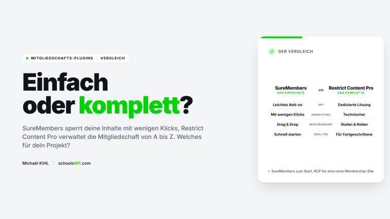 SureMembers vs Restrict Content Pro Vergleich - schoolsWP