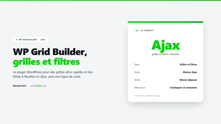 Avis WP Grid Builder - le plugin WordPress pour des grilles rapides et des filtres à facettes en Ajax, sans une ligne de code