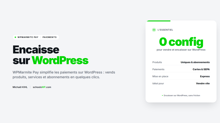 WPMarmite Pay paiements WordPress - schoolsWP
