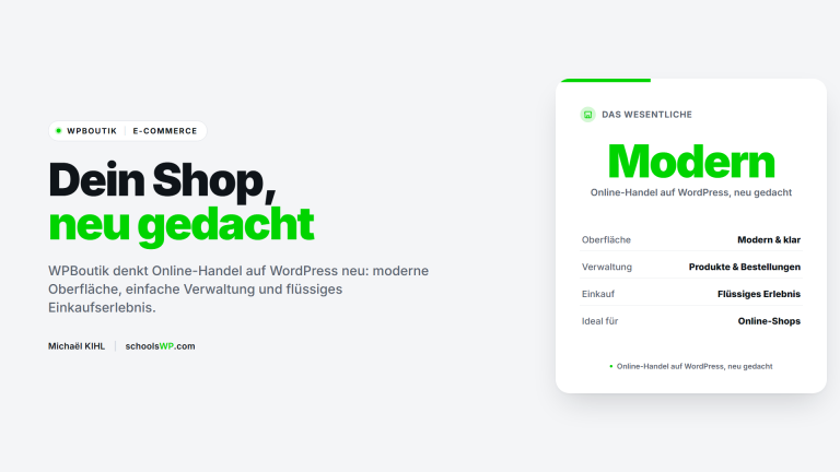 WPBoutik Online-Handel WordPress - schoolsWP