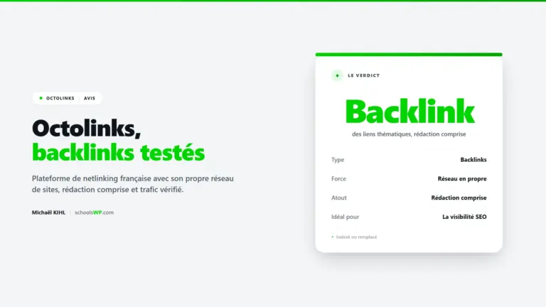 Avis Octolinks - la plateforme de netlinking française, son réseau de sites en propre et la rédaction comprise, schoolsWP