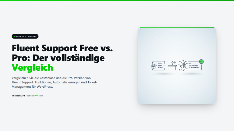 Fluent Support Free vs Pro - Leitfaden zum Vergleich der Funktionen des WordPress-Support-Plugins auf schoolsWP im Test!